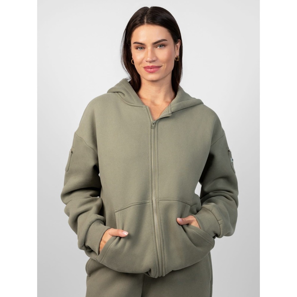Comfrt Zip Travel Essentials Hoodie Unisex Medium Moss New With Tags